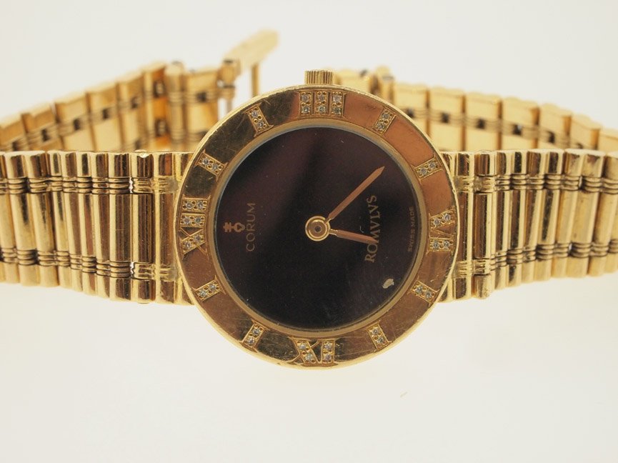Corum Ladies 18k Gold Diamond Roman Numeral.: Corum Ladies 18k Gold Diamond Roman Numeral. Corum, Ladies, 18k Gold, Diamonds, Roman Nmeral, 32.6 DWT, Swiss Made.