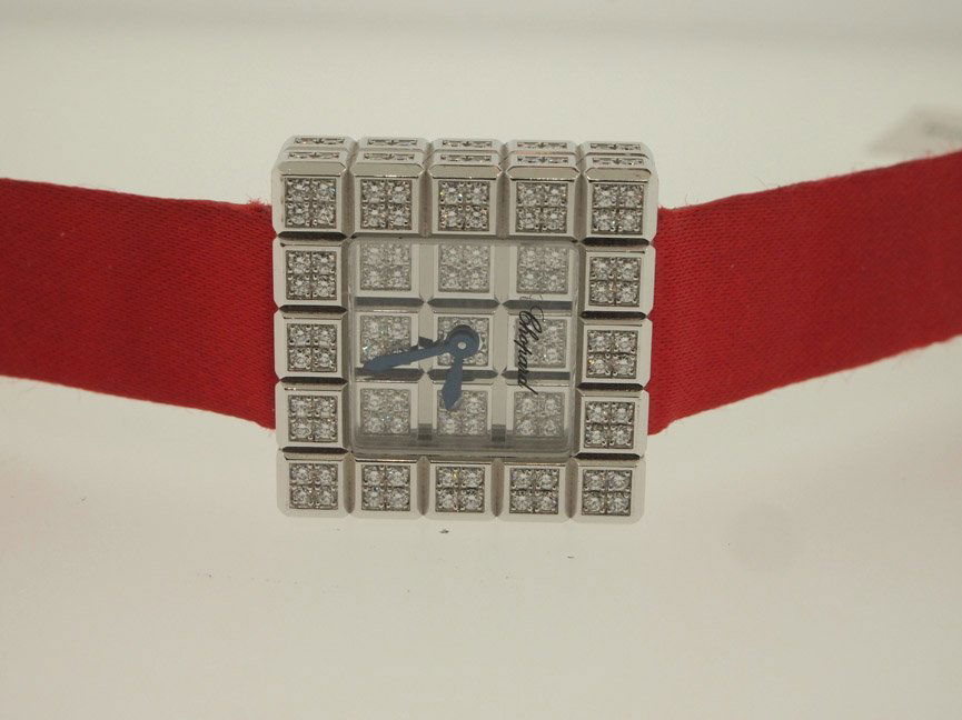 Chopard NEW 18k WG ICE CUBE Diamond Watch. $24.7K Retai: Chopard NEW 18k WG ICE CUBE Diamond Watch. $24.7K Retail. Chopard, Ladies, BRAND NEW OLD STOCK, BOX AND PAPERS, $24700 Retail, Swiss Made.
