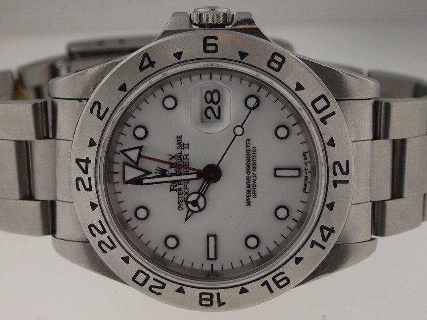 Rolex Mens SS Explorer II. W Serial Number.: Rolex Mens SS Explorer II. W Serial Number. Rolex, Mens, Stainless Steel, Oyster Perpetual, Explorer II, Explorer 2, W Serial Number Circa 1995-1996, Automatic Movement, Deployment Buckle, Swiss Made.