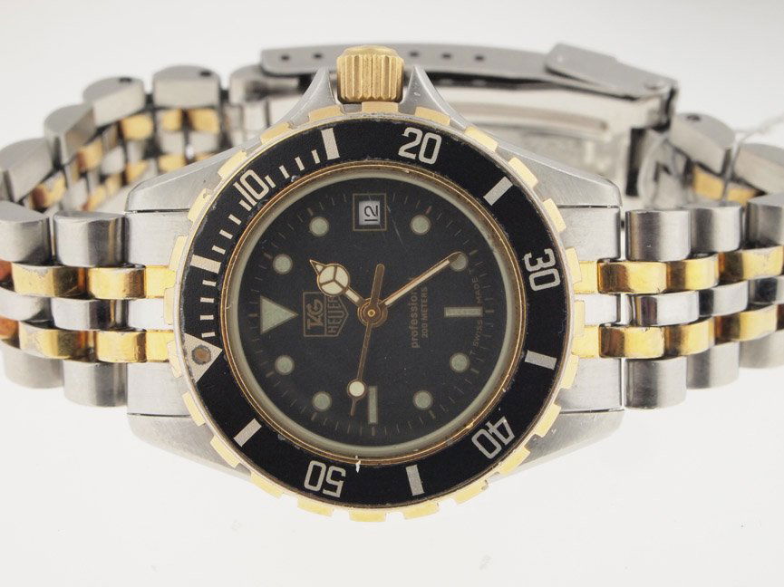 Tag Heuer Ladies Two-Tone Professional.: Tag Heuer Ladies Two-Tone Professional. Tag Heuer, Ladies, Two-Tone, Professional, 200 Meters, Deployment Buckle, Quartz Movement, Swiss Made.