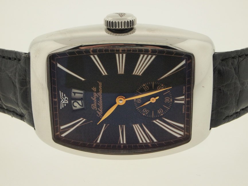 Dubey & Schaldenbrand NEW SS Aerodyn Date. $5750 List.: Dubey & Schaldenbrand NEW SS Aerodyn Date. $5750 List. Dubey & Schaldenbrand, BRAND NEW UNWORN, BOX and PAPERS,Mens, Stainless Steel, Aerodyn Date, $5750 Retail, Aerodyn Date, Leather Strap, Swiss Mad