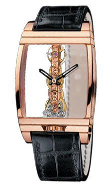 Corum 18k Rose Gold Golden Bridge. BOX/PAPERS.: Corum 18k Rose Gold Golden Bridge. BOX/PAPERS. Corum, COMES WITH BOX AND PAPERS, Mens, 18k Rose Gold, Golden Bridge, Excellent Condition, Manual Wind, Skeleton Case with Golden Bridge Movment, Leather