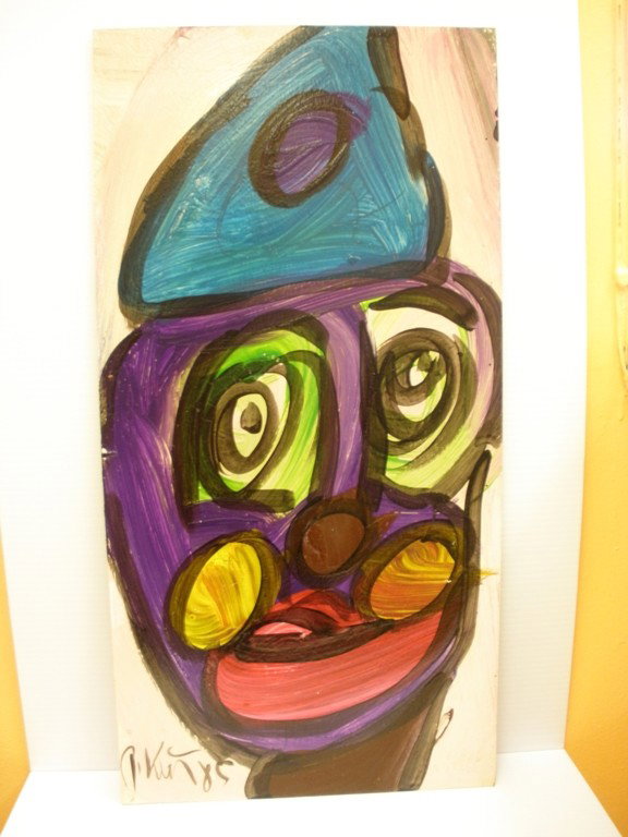Peter R. Keil (German/American b. 1942): Signed and dated "P Keil 85" l.r. and identified on the reverse. Acrylic on Masonite 24" x 12" in. unframed. Condition: Surface grime surface abrasions varnish inconsistencies.