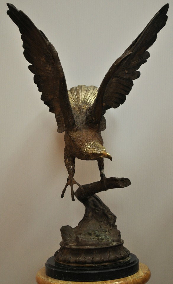 JULES MOIGNIEZ (1835-1894) EAGLE: JULES MOIGNIEZ (1835-1894) EAGLE. Bronze signed on base Height: 29.5" Condition: Good
