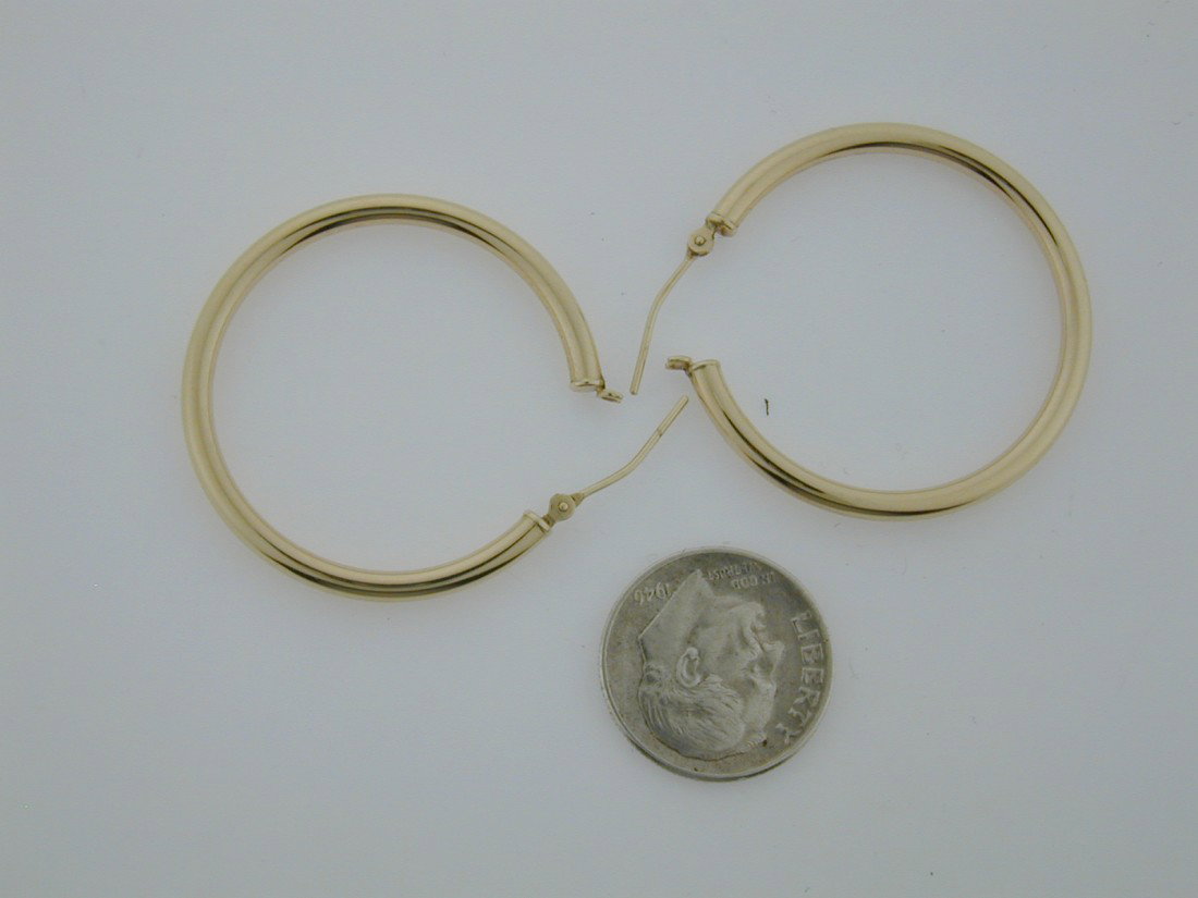 Gold 1.5" hoop earrings - 2