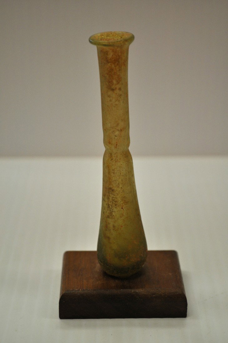 ANTIQUE ROMAN GLASS BOTTLE 4.5 INCHES: ANTIQUE ROMAN GLASS BOTTLE 4.5 INCHES