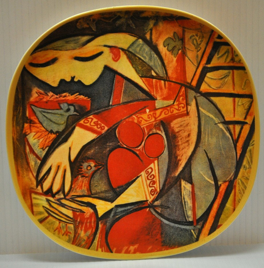 Vintage 1973 Pablo Picasso Limited Edition Collect: Vintage 1973 Pablo Picasso "farmers wife on stepladder 1933" LIMITED EDITION Collector Plate 8.75 IN X 8.75 IN
