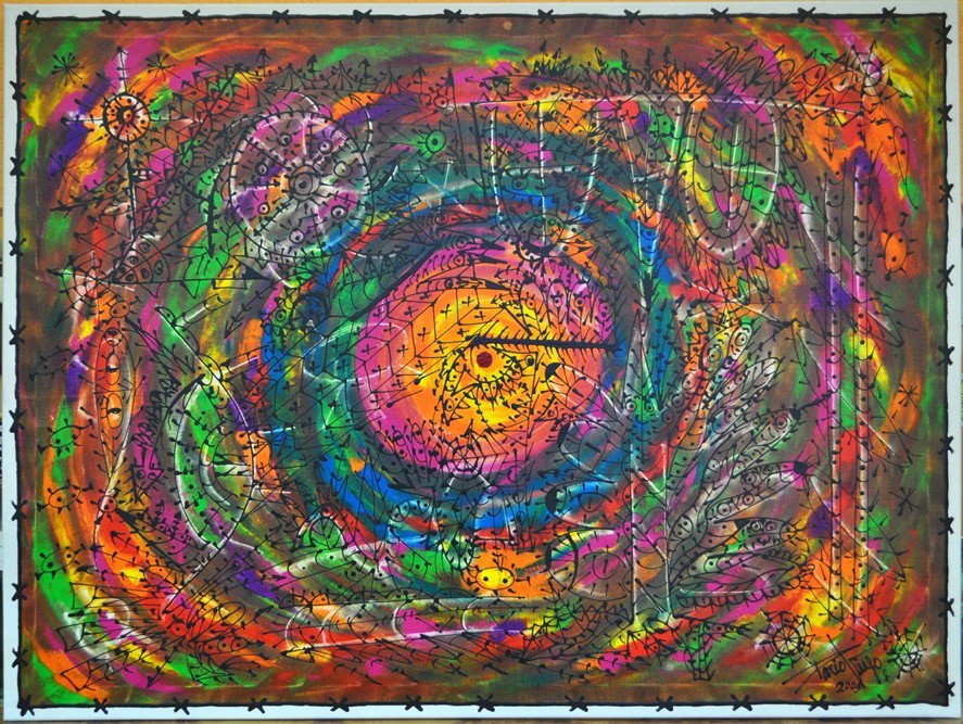 Dario Viejo "Cuban" ACRYLIC ON CANVAS: DARIO VIEJO CUBAN 36" X 48" ACRYLIC ON CANVAS WITH CERTIFICATE OF AUTHENTICITY "carnaval"
