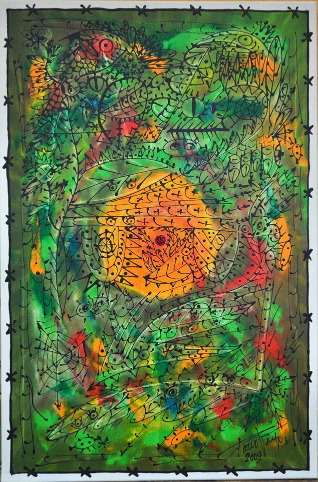 Dario Viejo "Cuban" ACRYLIC ON CANVAS: DARIO VIEJO CUBAN 36" X 24" ACRYLIC ON CANVAS WITH CERTIFICATE OF AUTHENTICITY "metamorphosis"