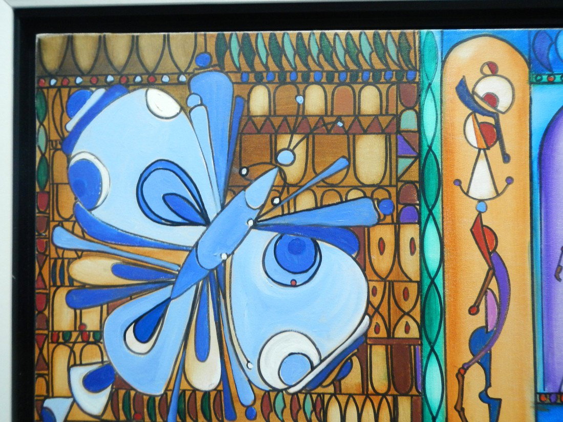 Jose Maria Mijares: Title: "Figuras con Mariposas"36 x 48 in oil on canvas not dated