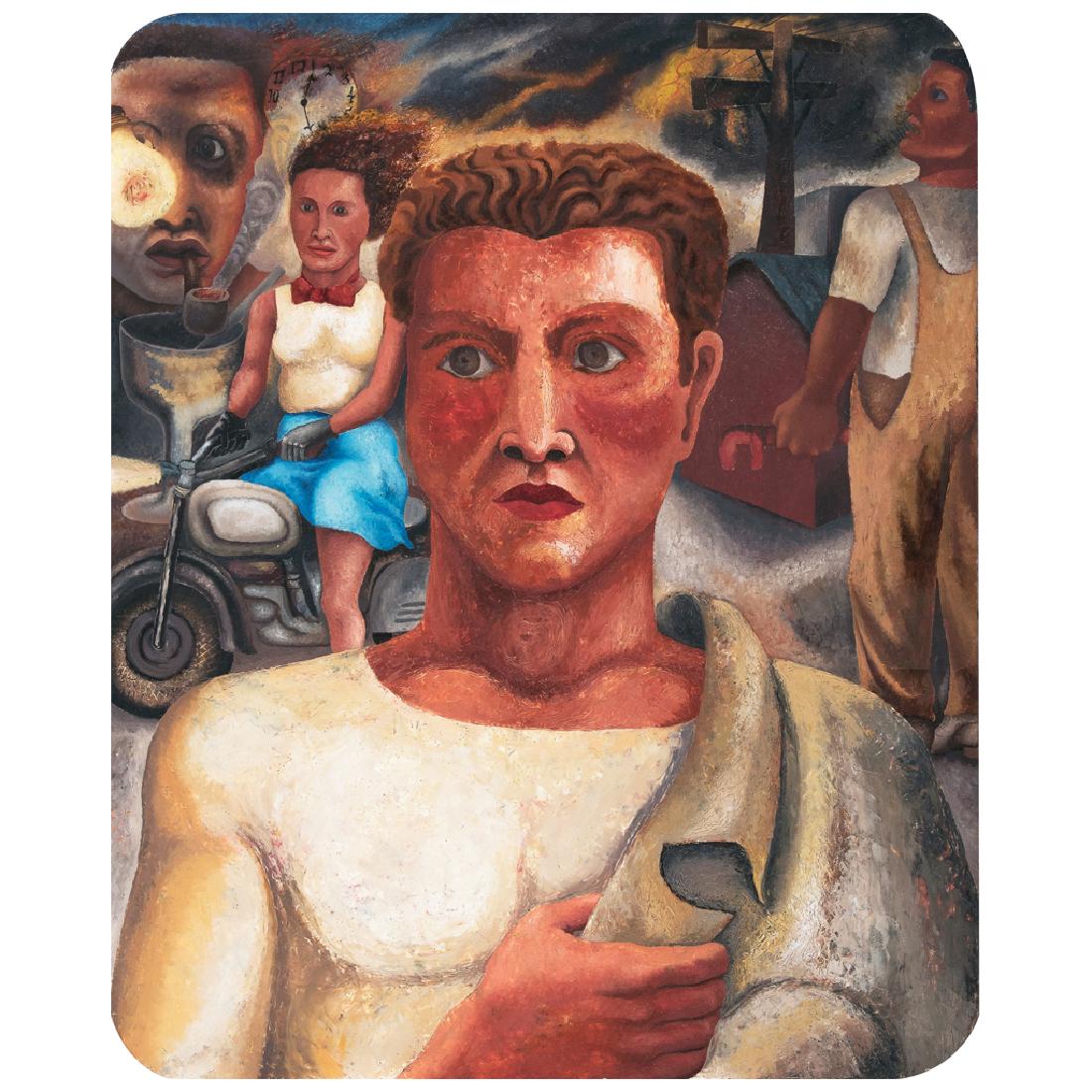 FILEMoN SANTIAGO, Hombre con mano en el pecho, (1 of 1)