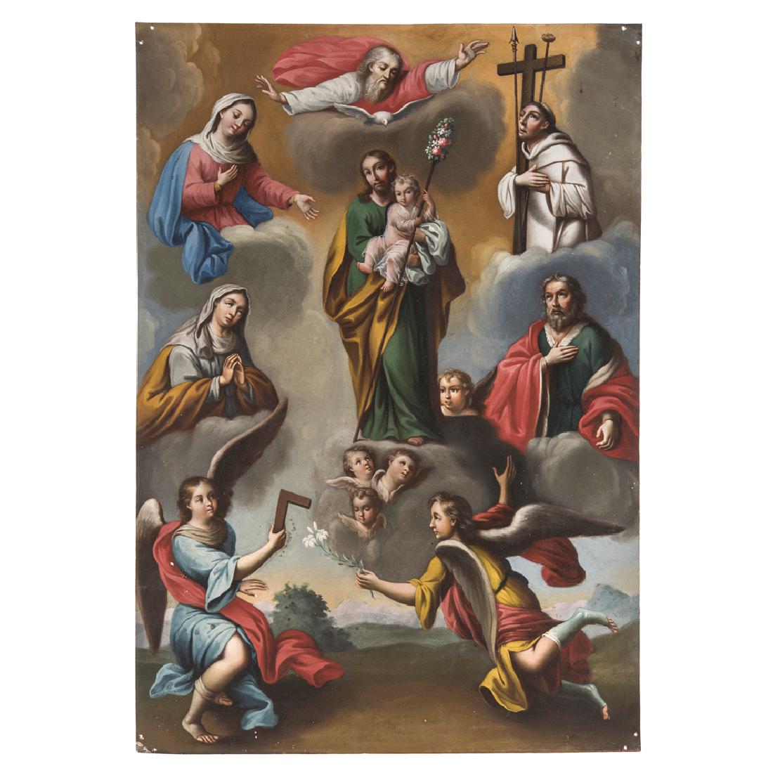 SAINT JOSEPH WITH THE HOLY TRINITY, VIRGIN MARY AND (1 of 1)