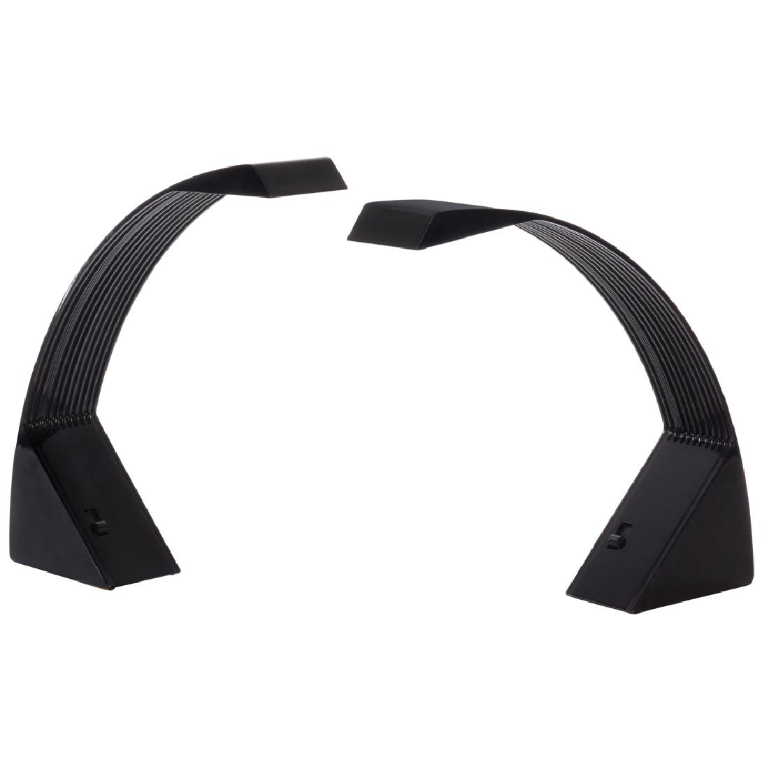 Marco Zotta for Cil Roma. Pair of black lacquered: Marco Zotta for Cil Roma. Pair of black lacquered aluminium arcobaleno table lamps. 1970â€™s.