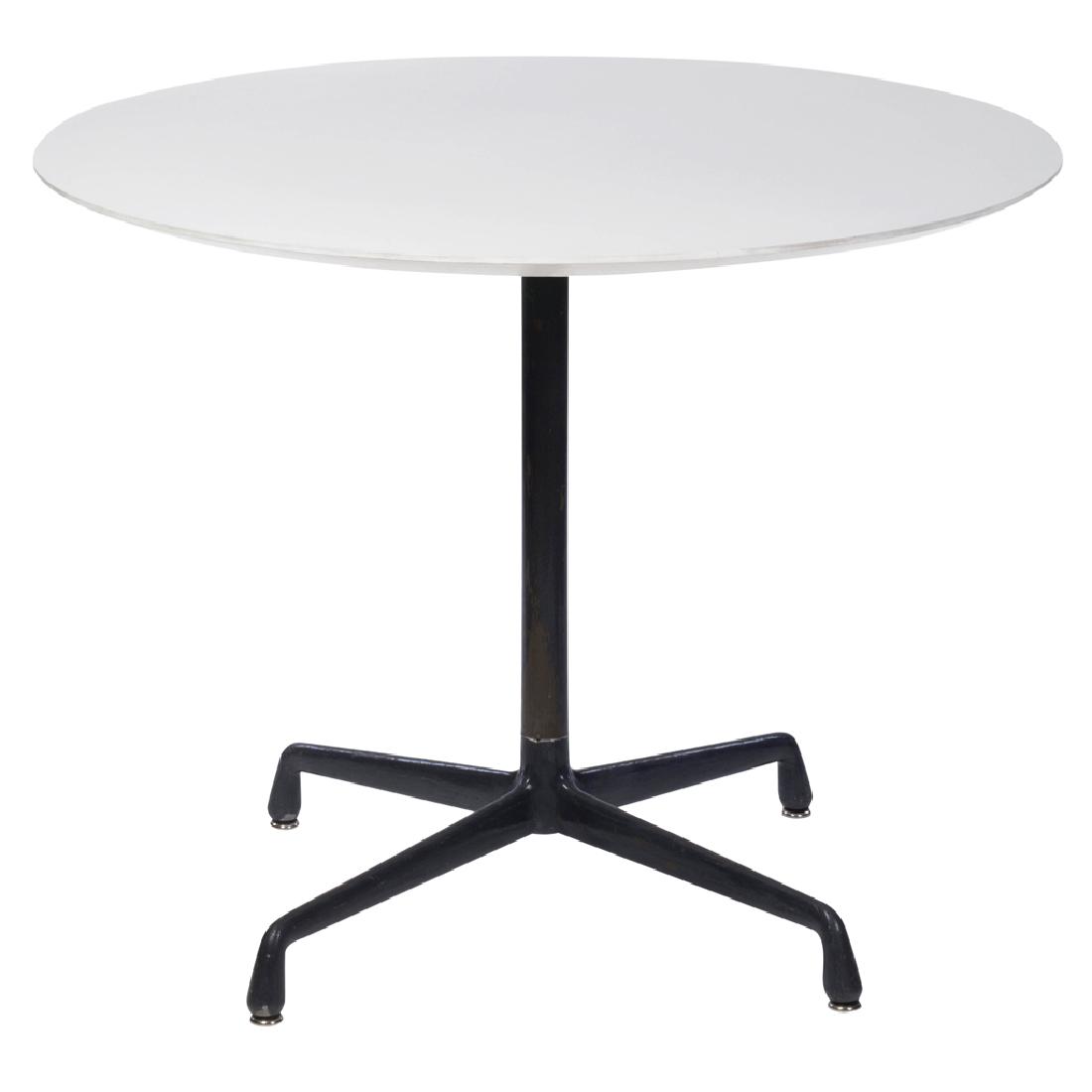 Charles and Ray eames for Herman Miller. Gray lacquered: Charles and Ray eames for Herman Miller. Gray lacquered aluminium dining table with wood cover. 1970â€™s.