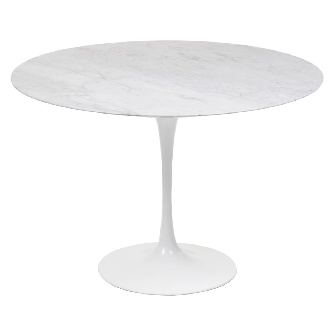Eero Saarinen for Knoll international. White lacquered: Eero Saarinen for Knoll international. White lacquered aluminium Tulip dining table with gray marble cover. 1970â€™s.