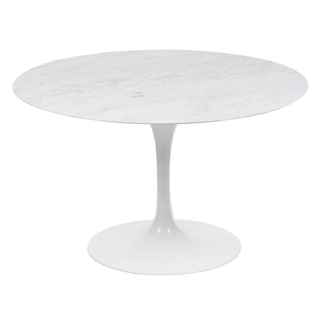 Eero Saarinen for Knoll international. White lacquered: Eero Saarinen for Knoll international. White lacquered aluminium Tulip dining table with gray marble cover. 1970â€™s.