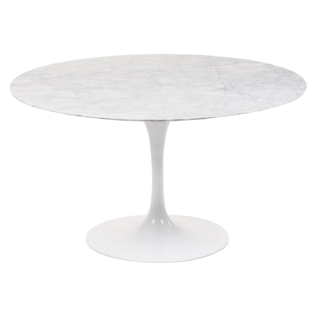Eero Saarinen for Knoll international. White lacquered: Eero Saarinen for Knoll international. White lacquered aluminium Tulip dining table with gray marble cover. 1970â€™s.