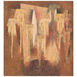 ALEJANDRO CORUJEIRA, Rumores de almendra, Signed and: ALEJANDRO CORUJEIRA, Rumores de almendra, Signed and dated 1991, Acrylic on canvas, 135 x 125 cm / 53.1 x 49.2 inches