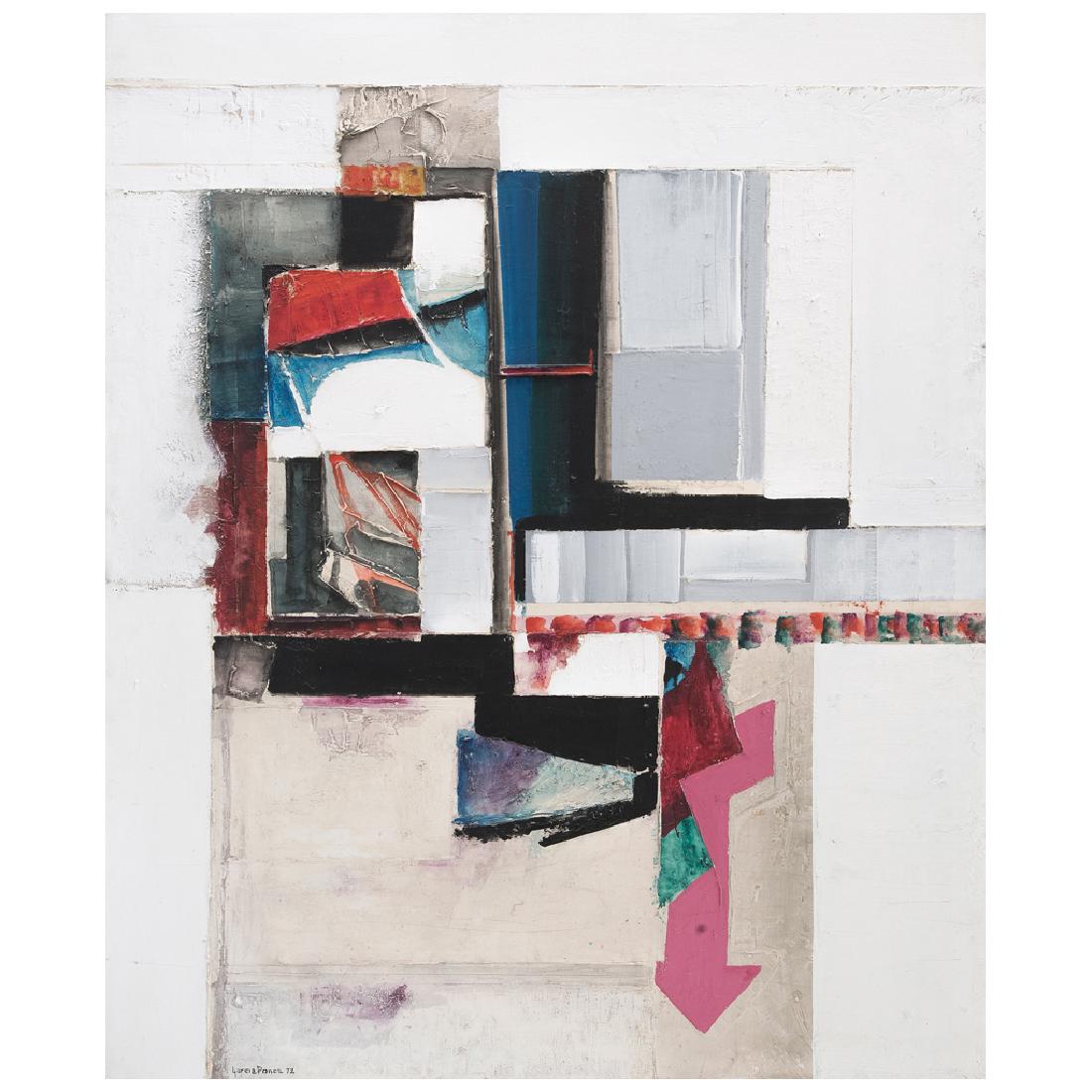 FERNANDO GARCiA PONCE, Composicion con flecha vertical,: FERNANDO GARCiA PONCE, Composicion con flecha vertical, Signed and dated 72 Oil on canvas, 121 x 100 cm / 47.6 x 39.3 inches