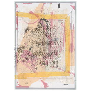ALFONSO MENA, MÃºltiple serigrÃ¡fico, Signed,: ALFONSO MENA, MÃºltiple serigrÃ¡fico, Signed, Assemblage of screenprint on paper and on serigraphic mesh in a frame 9 / 30, 53 x 36 cm / 20.8 x 14.1 inches