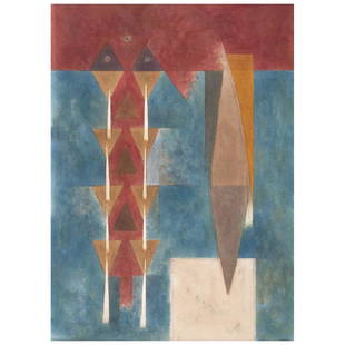 ALEJANDRO CORUJEIRA, Cielo de mamas y de almendras,: ALEJANDRO CORUJEIRA, Cielo de mamas y de almendras, 1990, Signed, Acrylic on paper, 62.5 x 45 cm / 24.6 x 17.7 inches