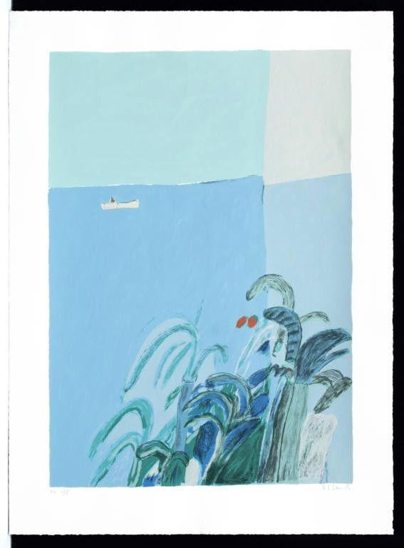 JOY LAVILLE, Paisaje con barco, Firmada, Litografí: JOY LAVILLEPaisaje con barcoFirmada.Litografía P.T. 2 / 5.55 x 39 cm