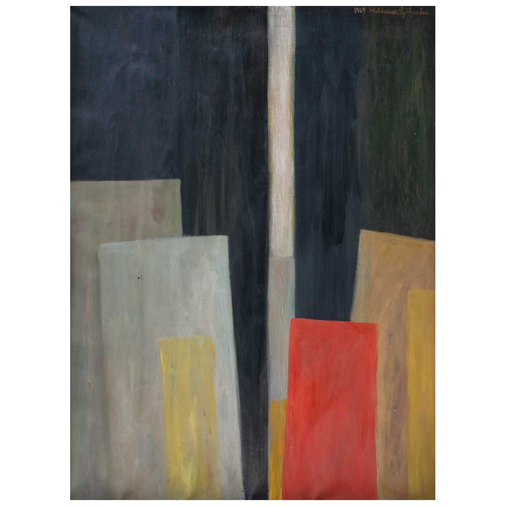 WALDEMAR SJÖLANDER(Gotemburgo, Suecia, 1908 - Ciudad de México, 1988) Sin título Firmado y: WALDEMAR SJÖLANDER(Gotemburgo, Suecia, 1908 - Ciudad de México, 1988)Sin títuloFirmado y fechado 1969Óleo sobre telaPresenta detalles de conservación.80 x 60 cm