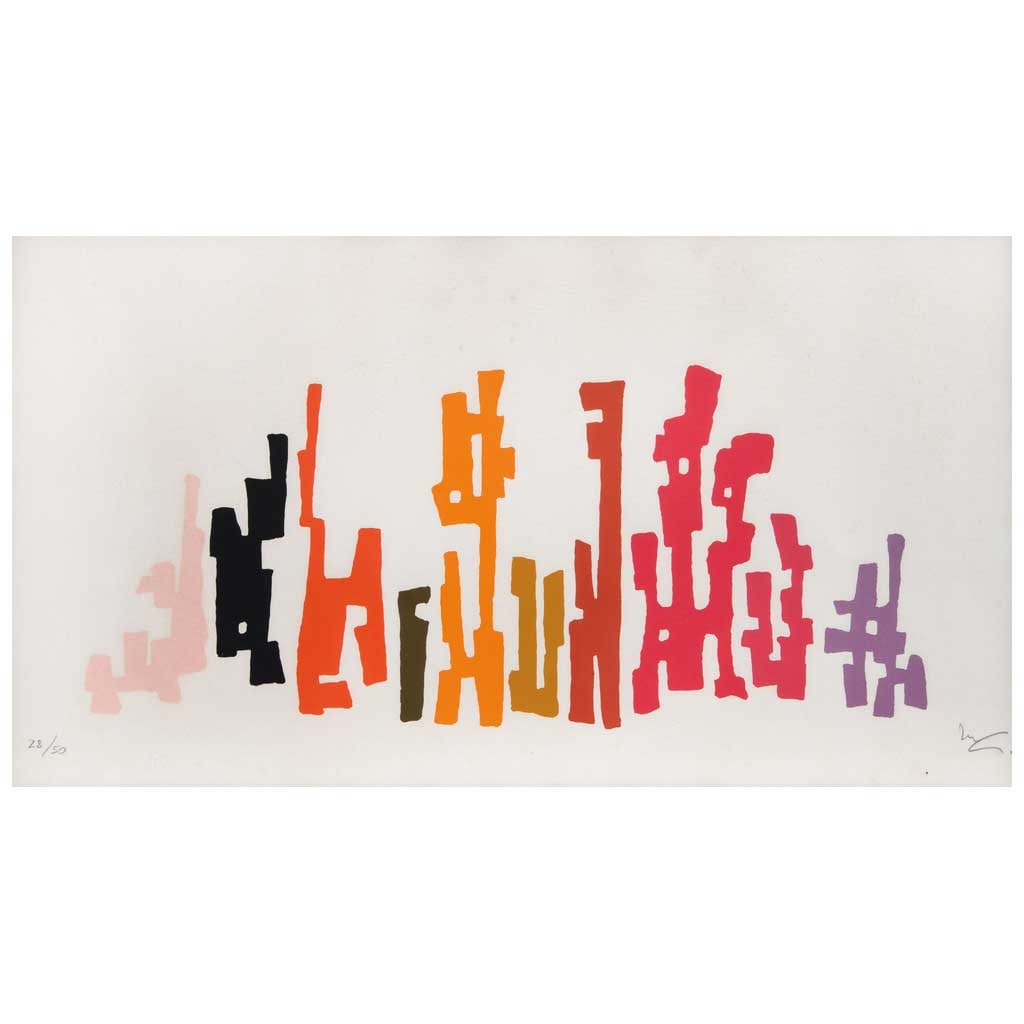 MATHIAS GOERITZ(Danzig, Polonia, 1915 - Ciudad de México, 1990) Sin título FirmadaSerigrafía: MATHIAS GOERITZ(Danzig, Polonia, 1915 - Ciudad de México, 1990)Sin títuloFirmadaSerigrafía 28 / 50Con sello de agua de Ediciones Multiarte, Taller Enrique Cattaneo.Impresa por Ediciones Multiarte,