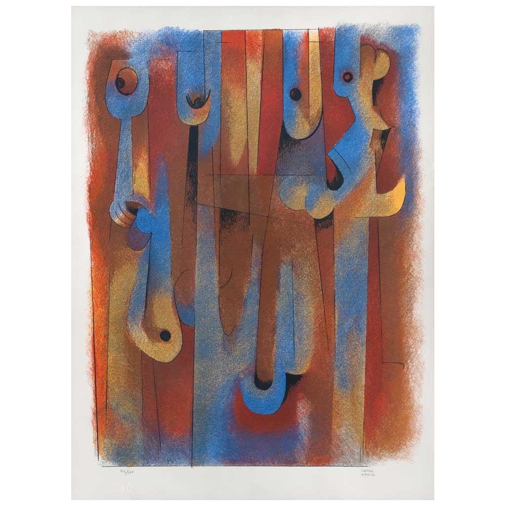 CARLOS MÉRIDA(Quetzaltenango, Guatemala, 1891 - Ciudad de México, 1984)   La cariátide azul en (1 of 1)