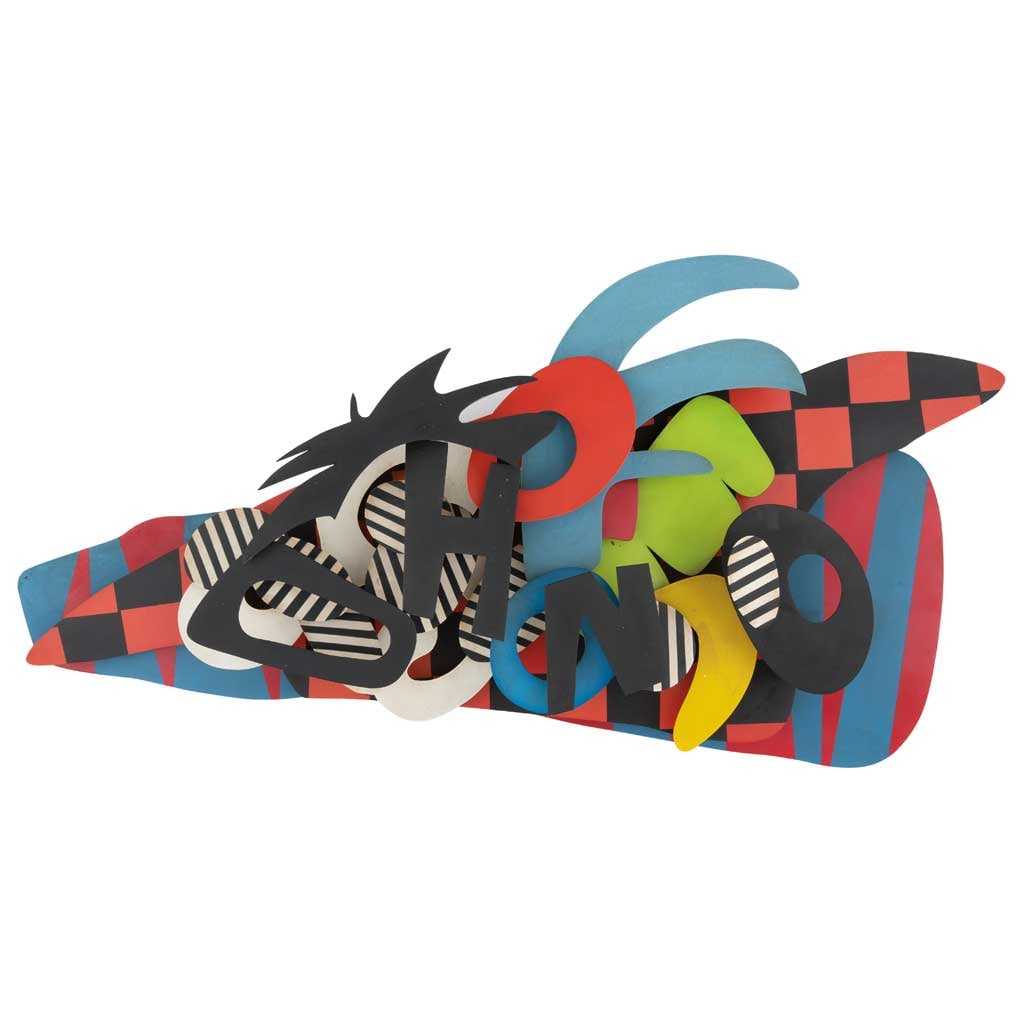 BRAD HOWE(Riverside, California, E.E. U.U., 1959 - ) Sin título Firmada y fechada 1990Escultura: BRAD HOWE(Riverside, California, E.E. U.U., 1959 - )Sin títuloFirmada y fechada 1990Escultura en acero policromadoPresenta mínimos detalles de conservación.“Si vamos a comprometernos en el proyec