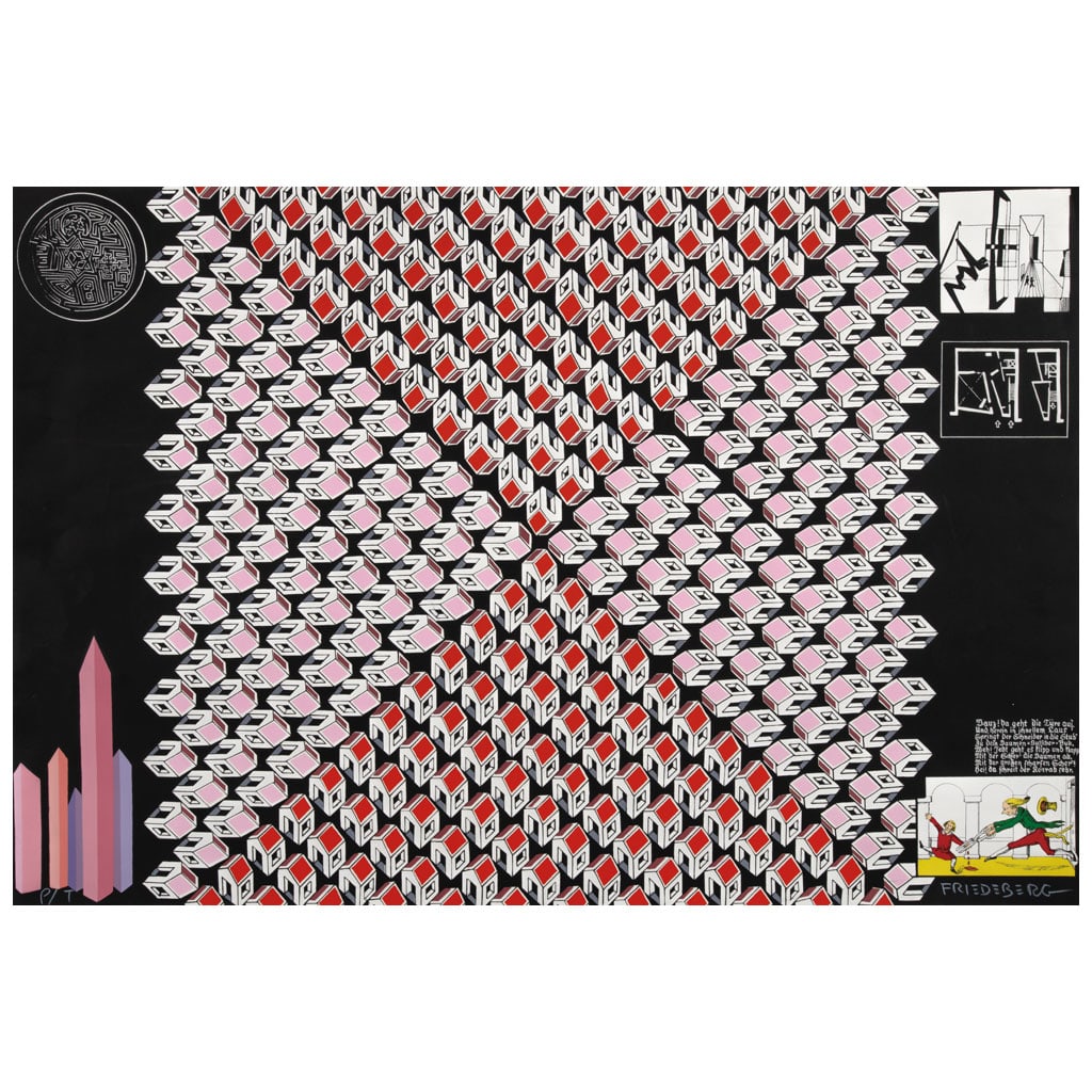 PEDRO FRIEDEBERG(Florencia, Italia, 1936 - ) Homenaje a Mathias Goeritz II FirmadaSerigrafía P /: PEDRO FRIEDEBERG(Florencia, Italia, 1936 - )Homenaje a Mathias Goeritz IIFirmadaSerigrafía P / TPublicada en: ?LVAREZ, María y SORDO, Alejandro. Original Múltiple. Obra Estampa de Pedro Friedeberg.