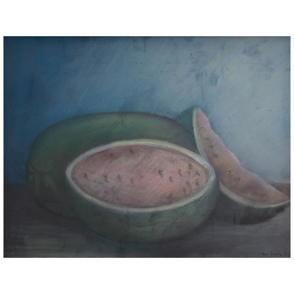 OLGA COSTA(Leipzig, Alemania, 1913 - Guanajuato, Guanajuato, 1993) Sin título Firmado y fechado: OLGA COSTA(Leipzig, Alemania, 1913 - Guanajuato, Guanajuato, 1993)Sin títuloFirmado y fechado 73Pastel sobre papelOlga Costa, de nombre originario Olga Kostakowsky Fabricant, llegó a nuestro país e