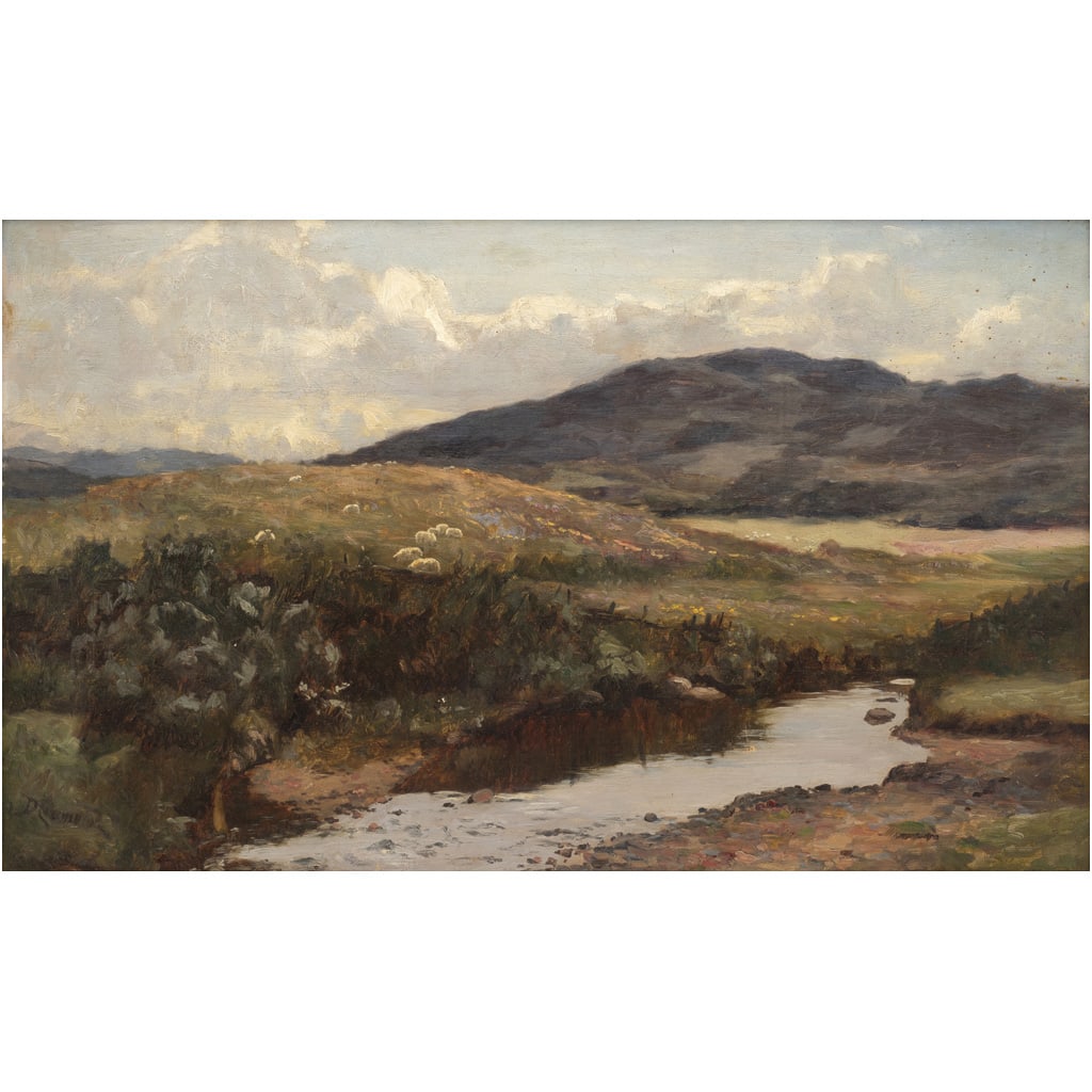 DAVID YOUNG CAMERON(INGLATERRA 1865-1945)A VIEW NEAR LOCH LOMONDÓleo sobre telaFirmado al frente: DAVID YOUNG CAMERON(INGLATERRA 1865-1945)A VIEW NEAR LOCH LOMONDÓleo sobre telaFirmado al frente "D. Cameron"Detalles de conservación y restauración40 x 66 cm