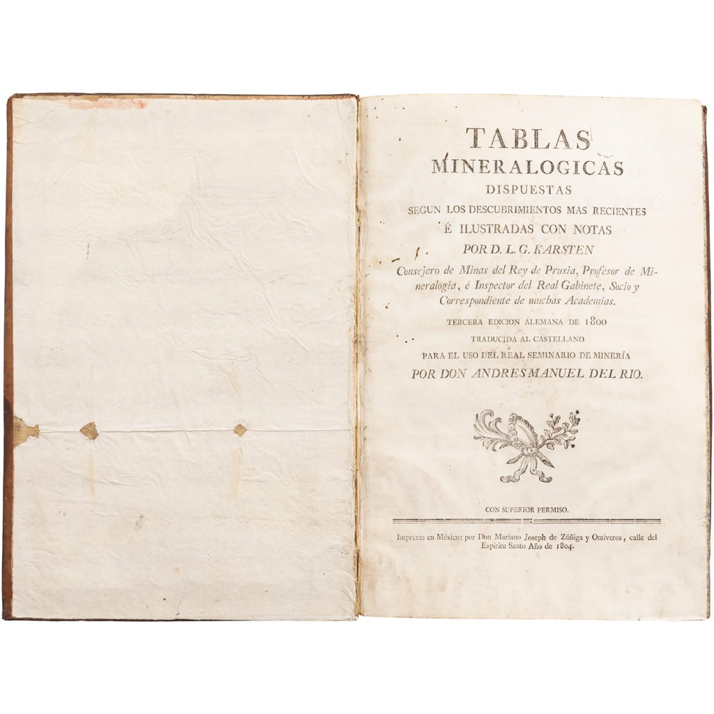 DIETRICH LUDWIG GUSTAV (ALEMANIA, 1768-1810) TABLAS MINERALÓGICAS DISPUESTAS SEGÚN LOS (1 of 2)