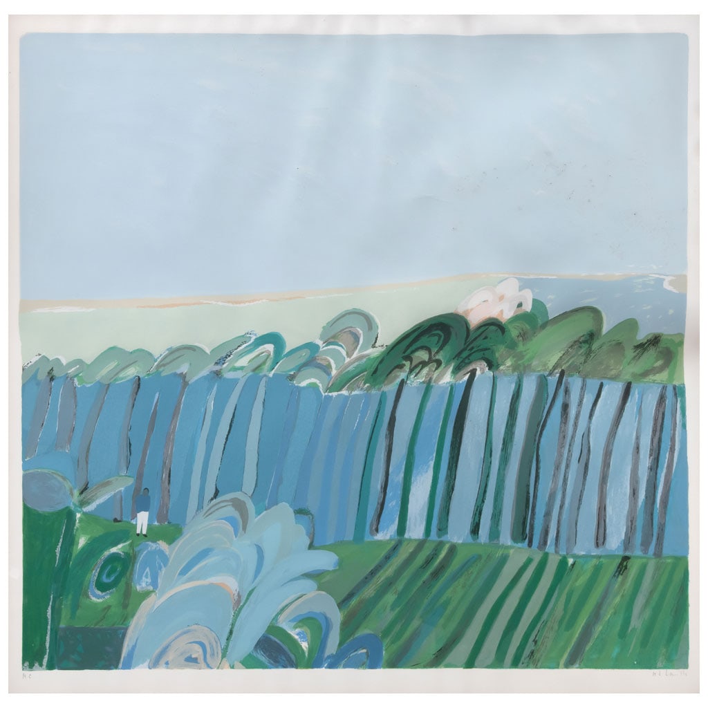 JOY LAVILLE(Wight, Inglaterra, 1923 - Cuernavaca, Morelos, 2018) Río I FirmadaSerigrafía H.: JOY LAVILLE(Wight, Inglaterra, 1923 - Cuernavaca, Morelos, 2018)Río IFirmadaSerigrafía H. C.Con sello de agua de Ediciones Multiarte, Taller Enrique Cattaneo.Impresa por Ediciones Multiarte, Taller