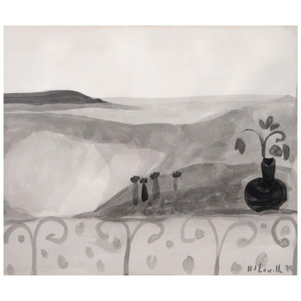 JOY LAVILLE(Wight, Inglaterra, 1923 - Cuernavaca, Morelos, 2018) Sin título Firmada y fechada: JOY LAVILLE(Wight, Inglaterra, 1923 - Cuernavaca, Morelos, 2018)Sin títuloFirmada y fechada 75Acuarela sobre papelAgradecemos al Dr. Salomon Grimberg por la revisión de esta obra, octubre de 2024.28