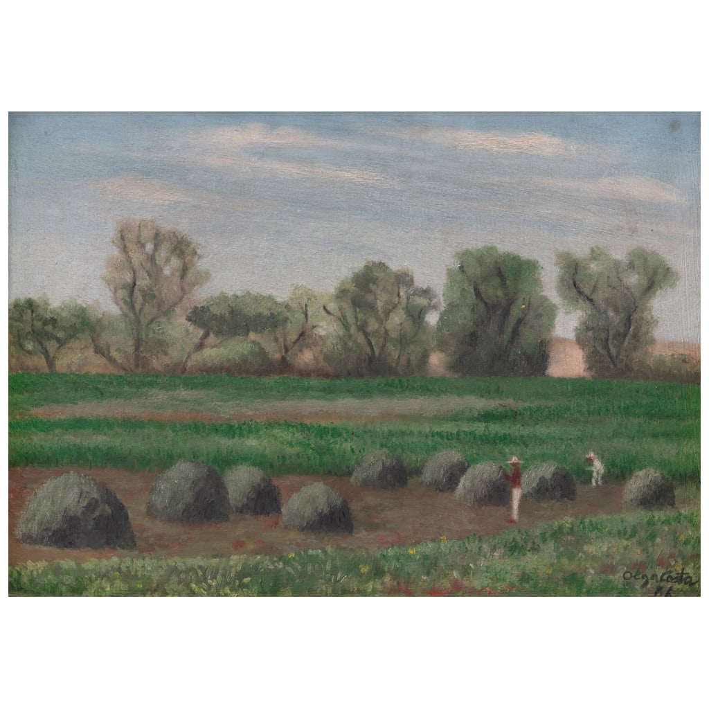 OLGA COSTA(Leipzig, Alemania, 1913 - Guanajuato, Guanajuato, 1993) Alfarfar Firmado y fechado: OLGA COSTA(Leipzig, Alemania, 1913 - Guanajuato, Guanajuato, 1993)AlfarfarFirmado y fechado 56Óleo sobre masoniteCon etiqueta del Instituto Nacional de Bellas Artes - Museo Nacional de Artes Plástic