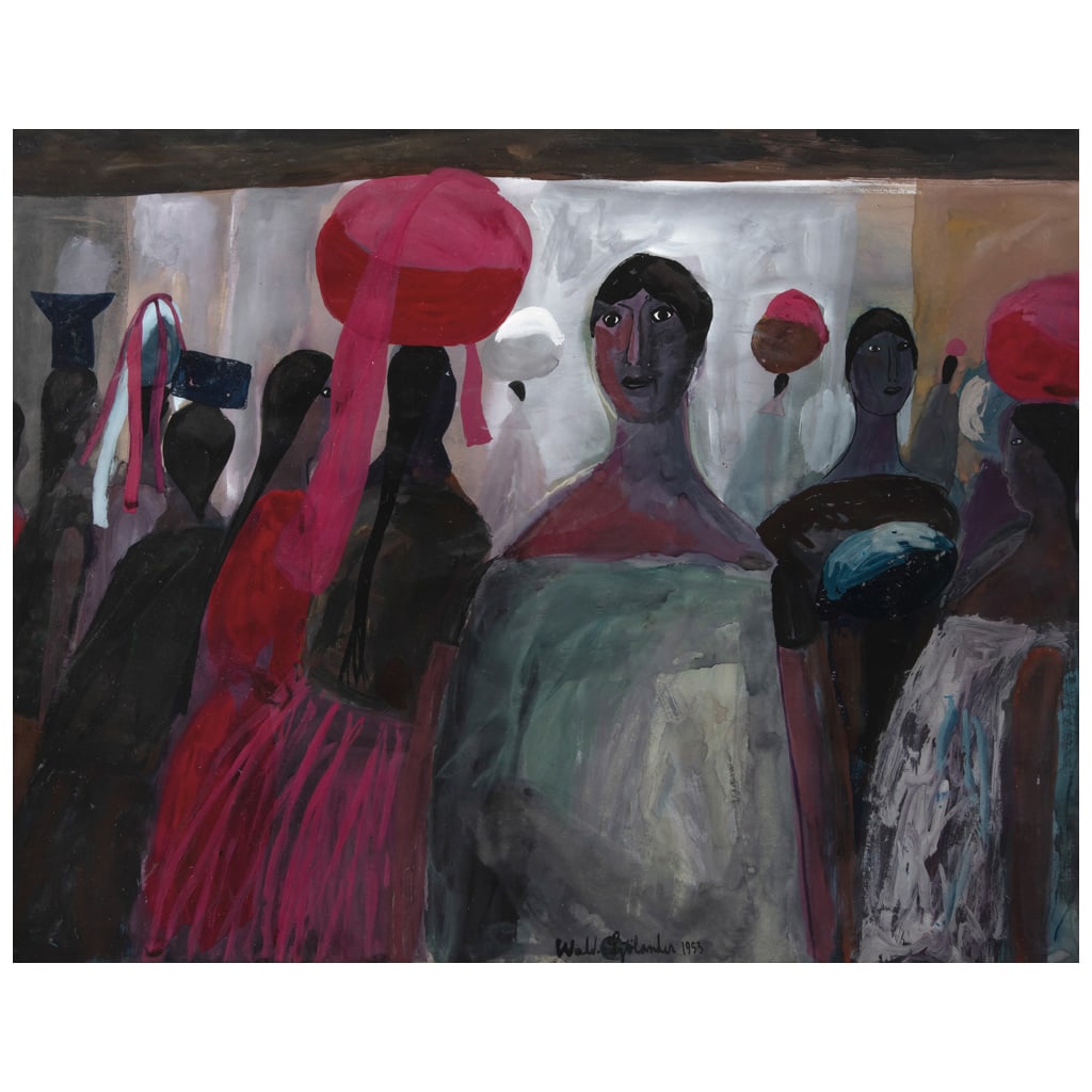 WALDEMAR SJÖLANDER(Suecia, 1908 - Ciudad de México, 1988) Sin título Firmado y fechado: WALDEMAR SJÖLANDER(Suecia, 1908 - Ciudad de México, 1988)Sin títuloFirmado y fechado 1953Gouache sobre papel62 x 47.5 cm