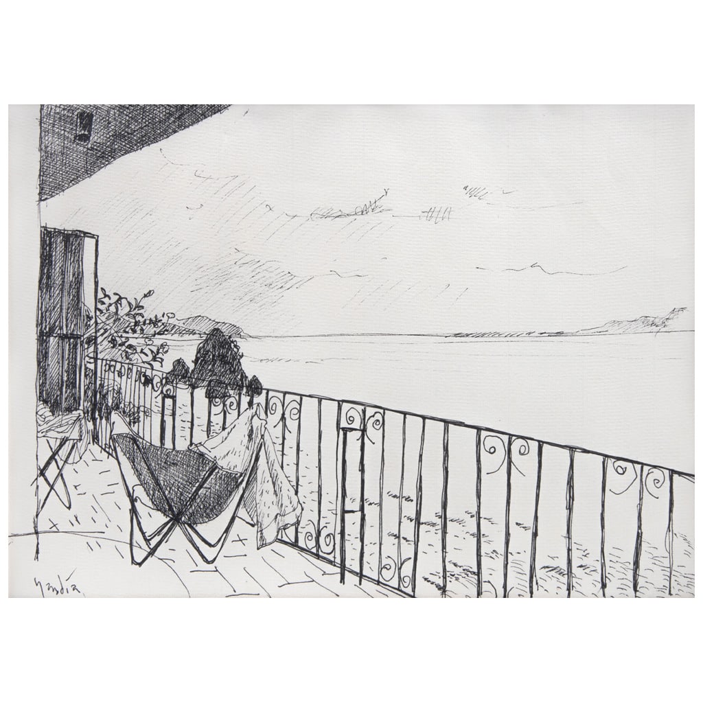 VICENTE GAND?A(Valencia, España, 1935 - Morelos, 2009)   Sin título FirmadaTinta sobre (1 of 1)