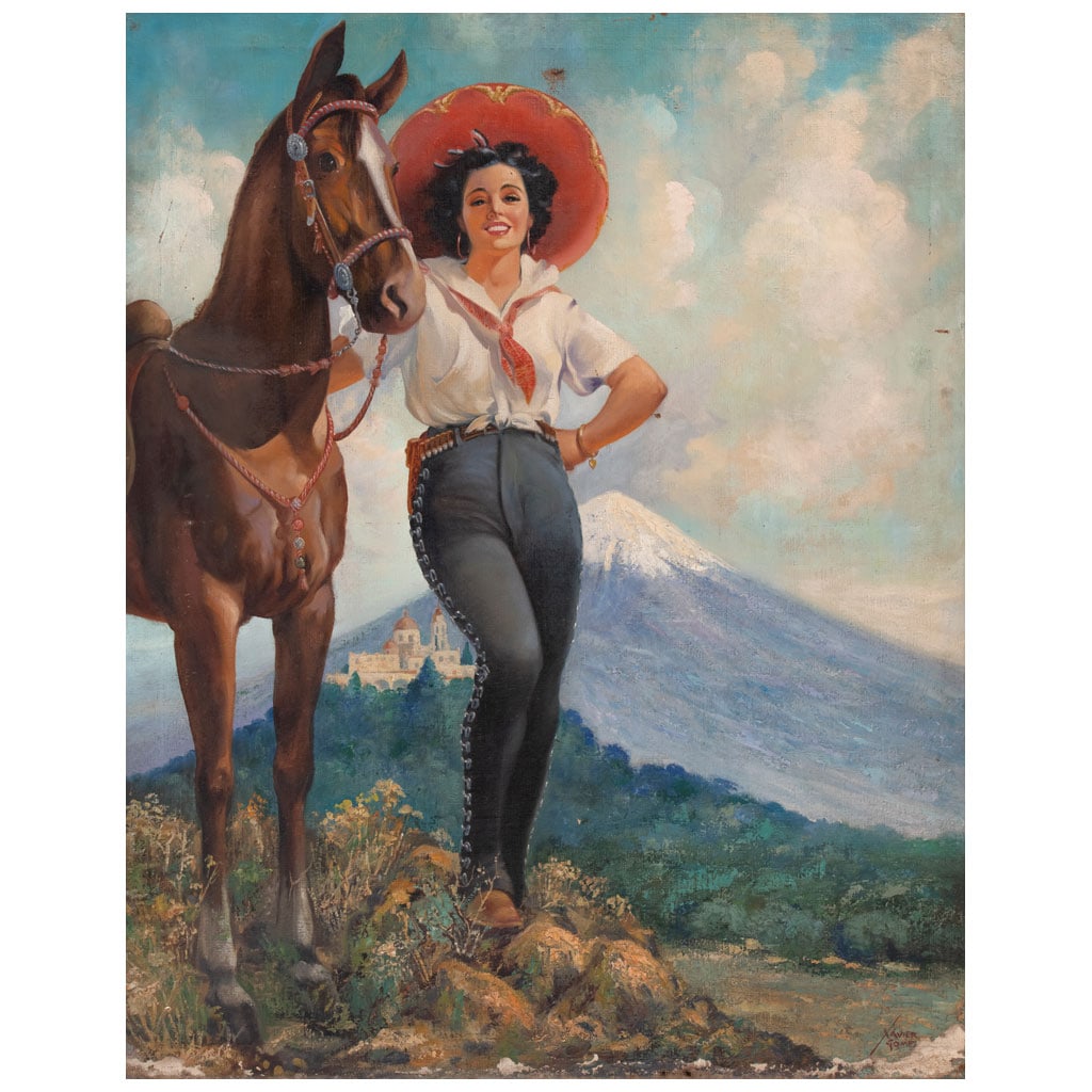 XAVIER GÓMEZ(México) Al pie del Popo FirmadoÓleo sobre telaPresenta detalles de: XAVIER GÓMEZ(México) Al pie del Popo FirmadoÓleo sobre telaPresenta detalles de conservación.144.5 x 114.5 cm