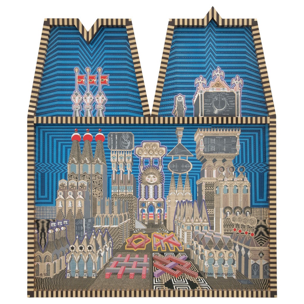 PEDRO FRIEDEBERG(Florencia, Italia, 1936 - ) Castillo astigmático FirmadaImpresión digital: PEDRO FRIEDEBERG(Florencia, Italia, 1936 - )Castillo astigmáticoFirmadaImpresión digital sobre madera 19 / 50Con copia de certificado de autenticidad firmado por el artista adherido al reverso.La ve