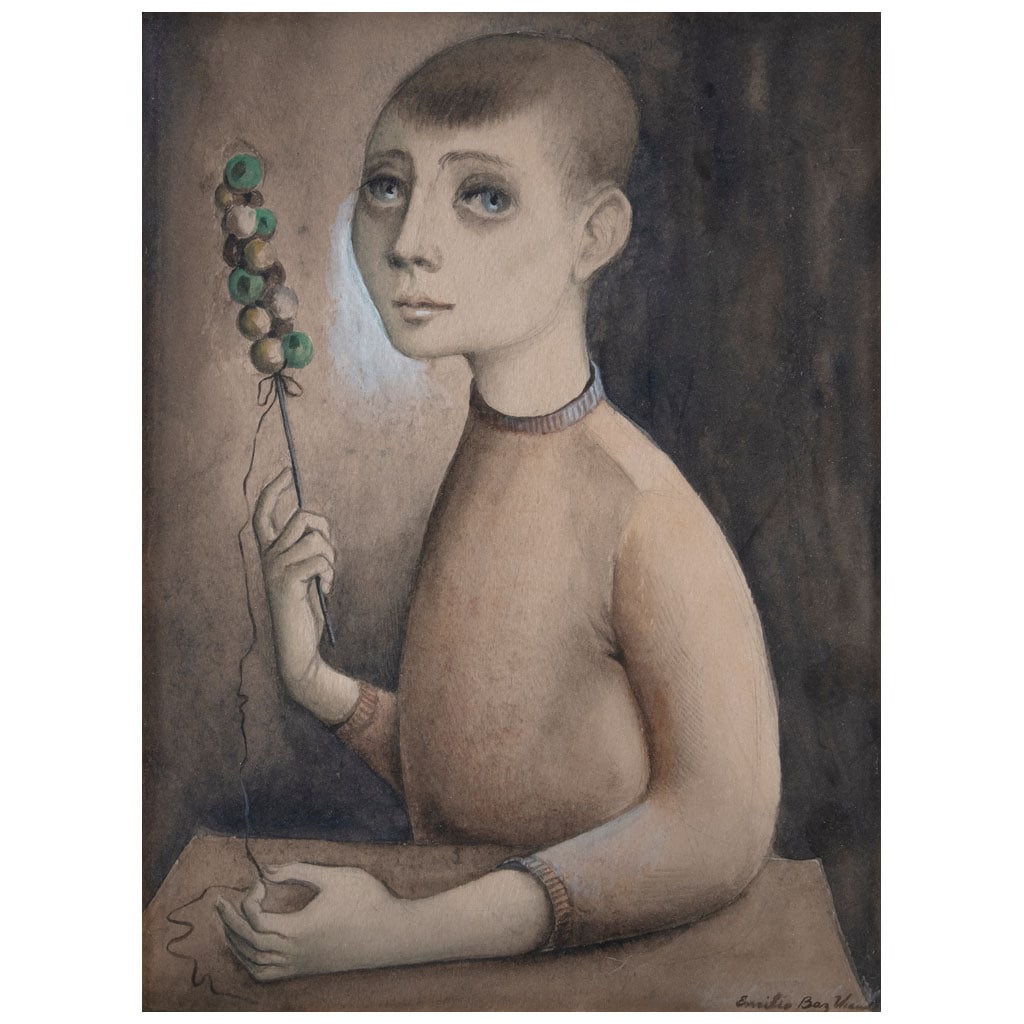 EMILIO BAZ VIAUD(Ciudad de México, 1918 - 1991)   Niño con cascabeles, ca. 1950 FirmadoLápiz de (1 of 1)