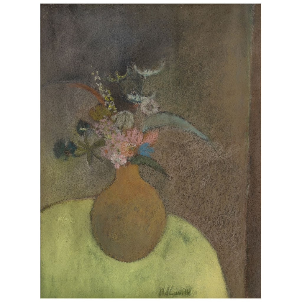 JOY LAVILLE(Wight, Inglaterra, 1923 - Cuernavaca, Morelos, 2018)   Florero FirmadoPastel sobre (1 of 1)