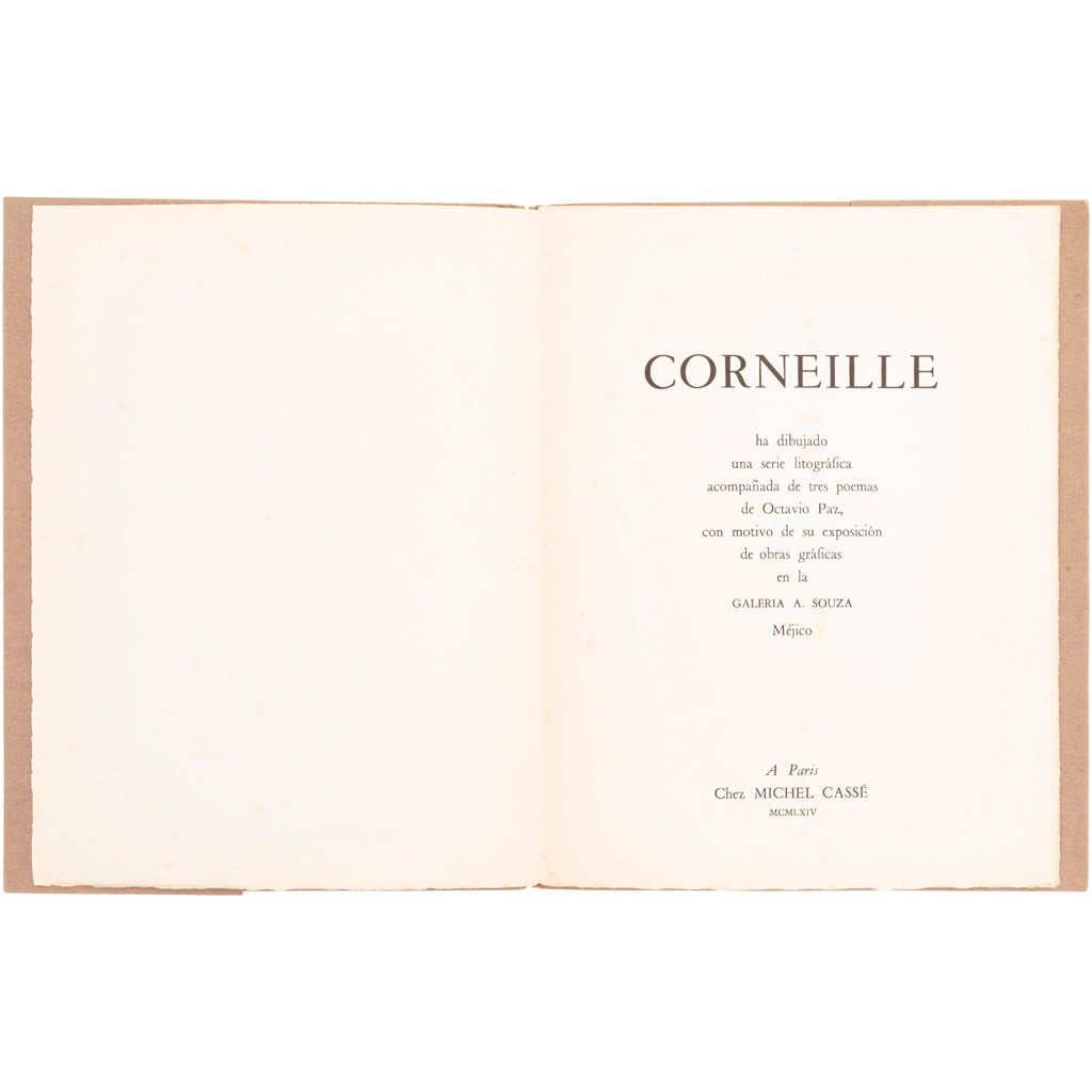 OCTAVIO PAZ - GUILLAUME CORNELIS VAN BEVERLOOCORNEILLEPAR?S: CHEZ MICHEL CASSÉ, 19644o. marquilla,: OCTAVIO PAZ - GUILLAUME CORNELIS VAN BEVERLOO CORNEILLE PARÃS: CHEZ MICHEL CASSÃ‰, 1964 4o. marquilla, sin paginar Tres litografÃ­as de Guillaume Cornelis Beverloo, aco