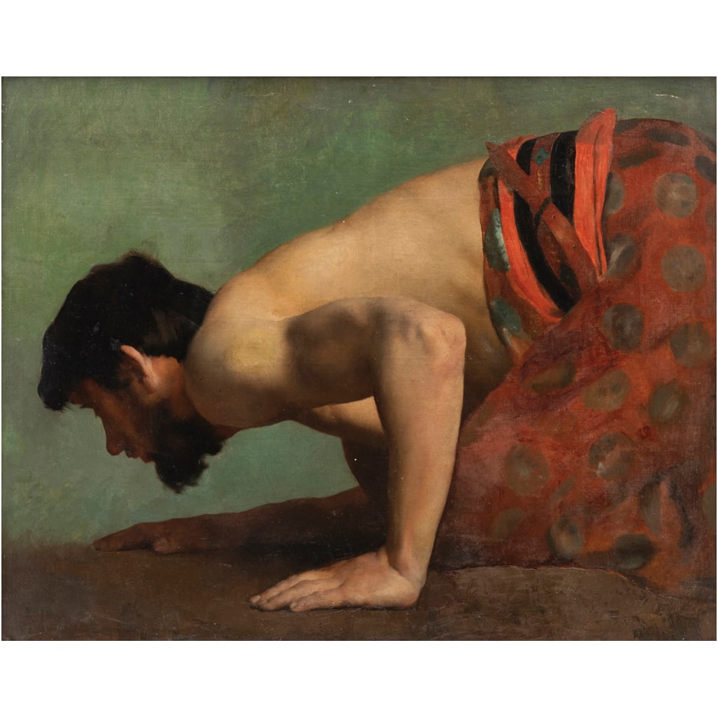 ATRIBUIDO A PAUL ALEXANDRE ALFRED LEROY(FRANCIA, 1860 - 1942)ESTUDIO DE UN SUPLICANTE ANTE EL ALTAR (1 of 1)