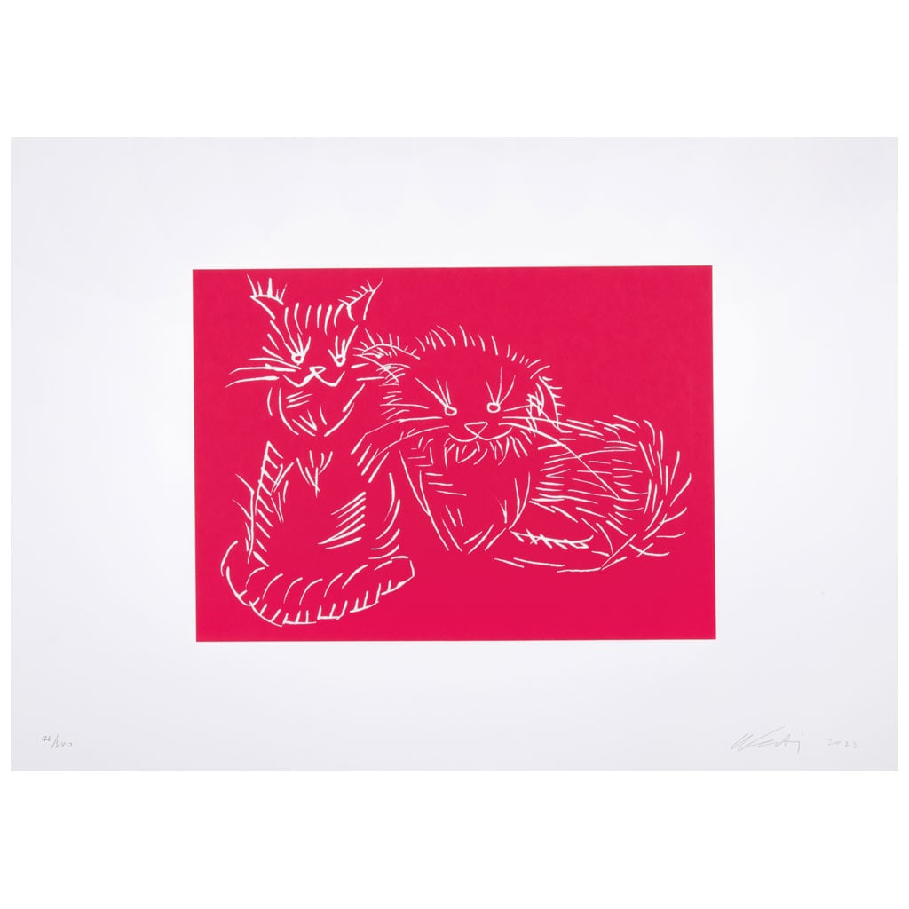 AI WEIWEI(Pekín, China, 1957 - ) Cats Pink Firmada y fechada 2022 a lápizSerigrafía 126 /: AI WEIWEI(Pekín, China, 1957 - )Cats PinkFirmada y fechada 2022 a lápizSerigrafía 126 / 300Publicada por Kettle's Yard, Cambridge, Inglaterra.Publicada en sitio oficial de Kettle's Yard: www.kettle