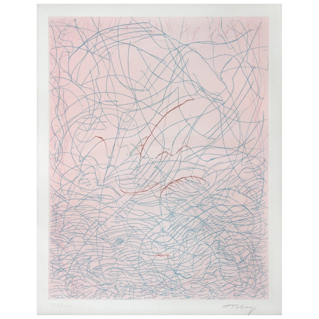 MARK TOBEY(E.E.U.U., 1890 - Suiza, 1976) Morning grass, 1975 FirmadaLitografía 132 / 150Un: MARK TOBEY(E.E.U.U., 1890 - Suiza, 1976)Morning grass, 1975FirmadaLitografía 132 / 150Un ejemplar de esta litografía con diferente número de tiraje se encuentra en la colección del Fine Arts Museu