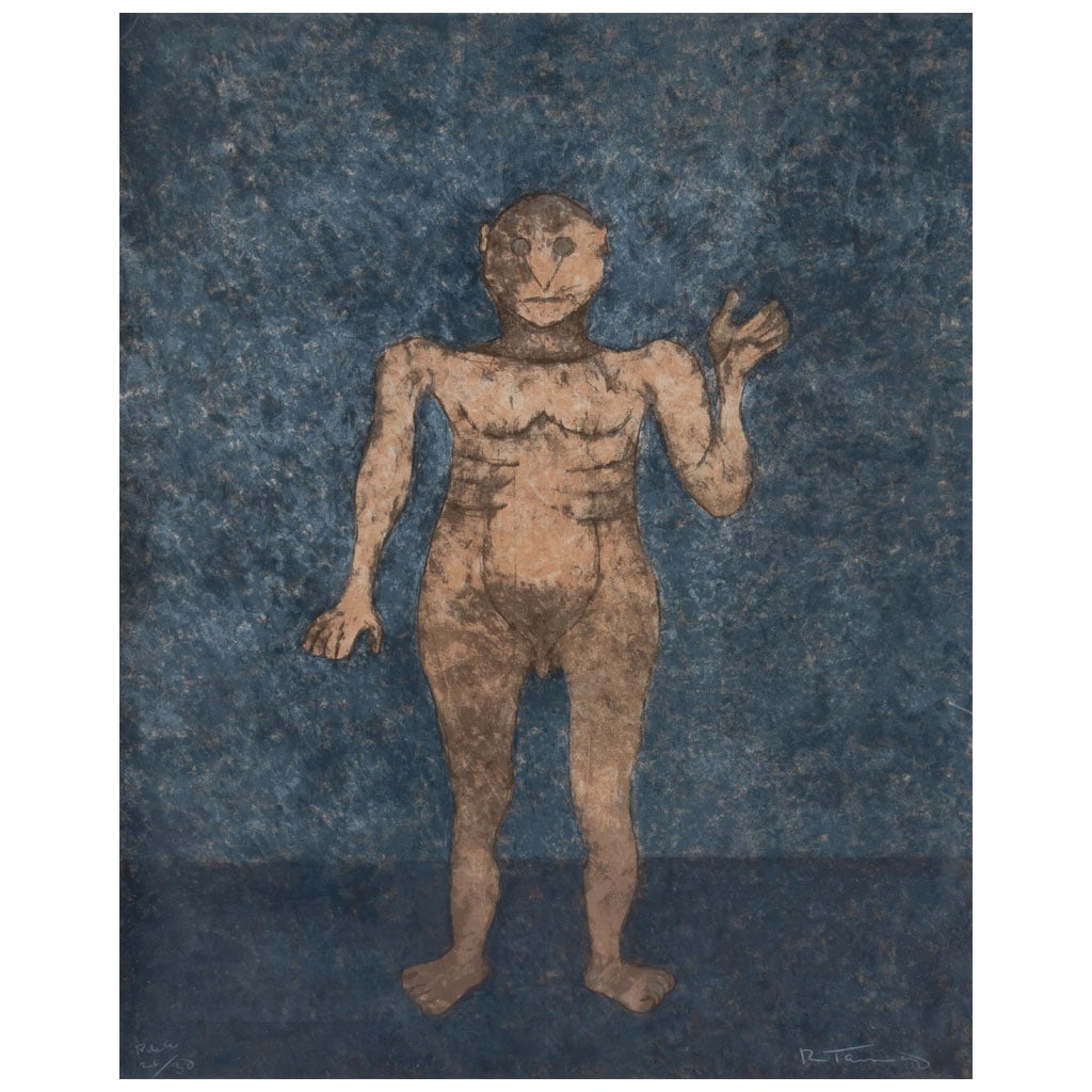 RUFINO TAMAYO(Oaxaca de Juárez, 1899 - Ciudad de México, 1991)   Hombre en ocre (1 of 1)