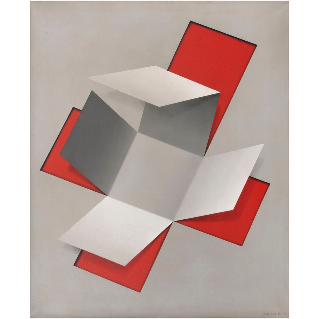 KURT LARISCH. Cartón. Firmado y fechado 77 al frente. Firmado al reverso. Acrílico sobre tela. (1 of 1)