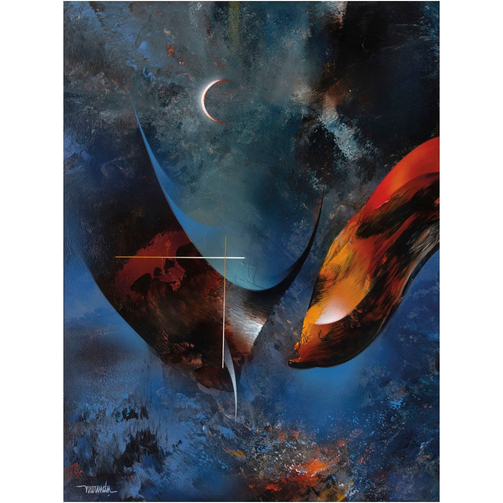 LEONARDO NIERMAN. Vuelo nocturno. Firmado. Acrílico sobre MDF. 80 x 60 cm (1 of 1)